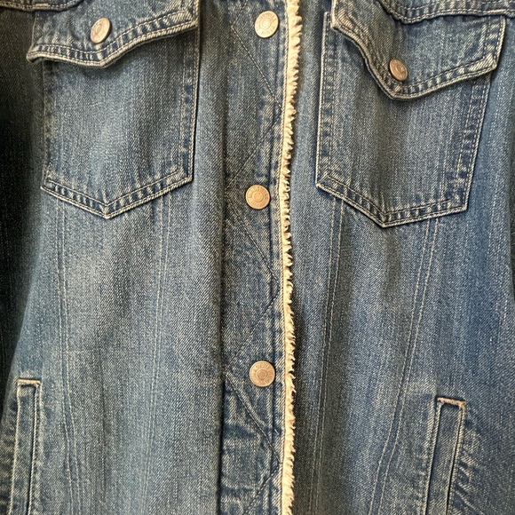 Madewell Oversized Sherpa Lined Blue Jean Denim Jacket Size XL Extra Large - Picture 6 of 6